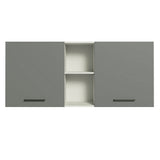 Gabinete Superior 150 cm 2 Puertas y 2 Nichos Agata Blanco/Gris