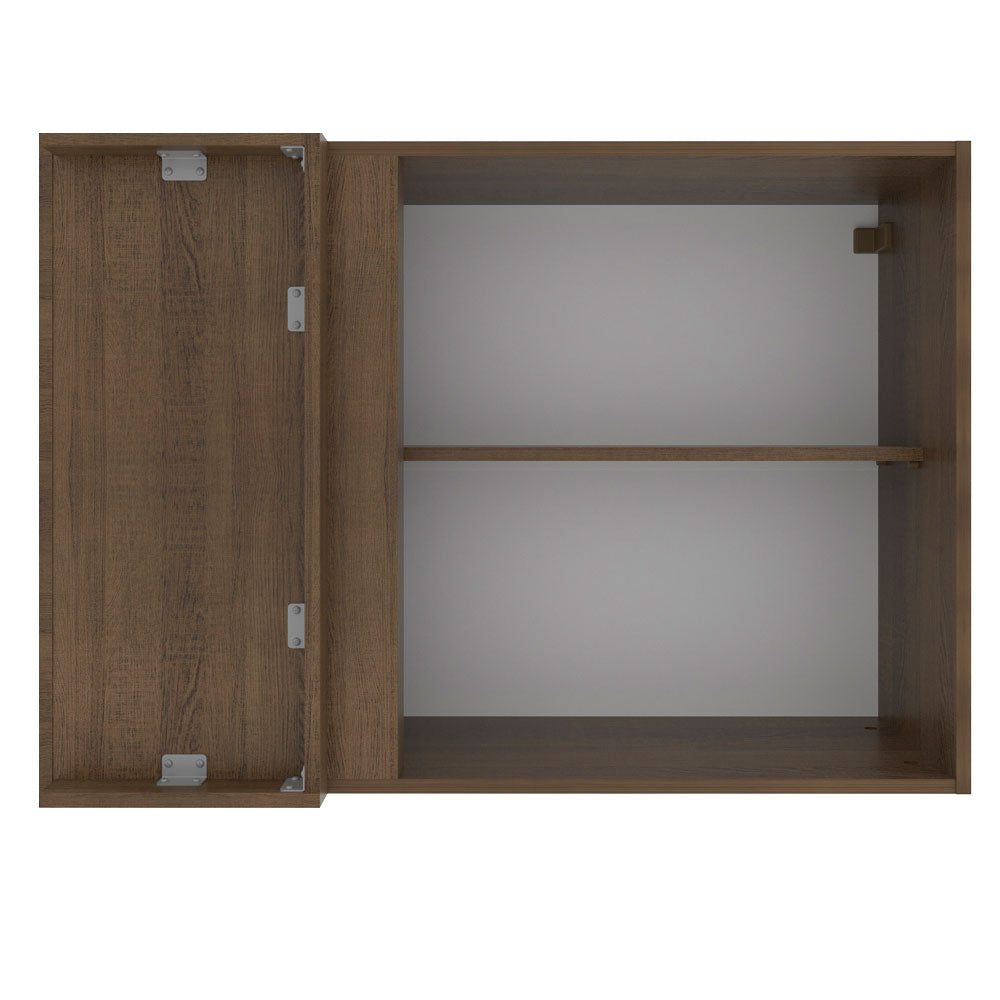 Gabinete Superior Esquinero 94 cm 1 Puerta Marrón/Blanco Stella Madesa