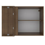 Gabinete Superior Esquinero 94 cm 1 Puerta Marrón/Blanco Stella Madesa