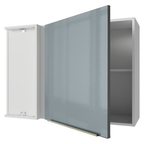 Gabinete Superior Esquinero 94 cm 1 Puerta Blanco/Gris Lux Madesa