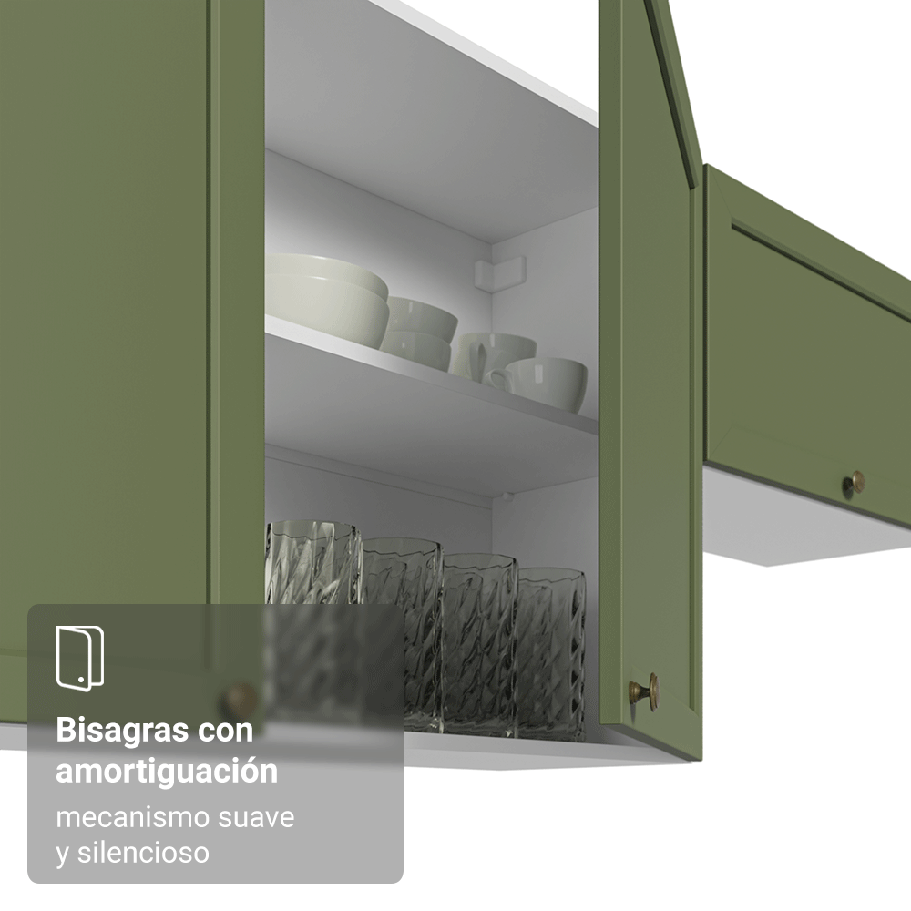 Gabinete Superior Esquinera 1 Puerta Blanco/Verde Vik Madesa