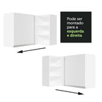 Gabinete Superior Esquinero 166 cm 1 Puerta 3 Nichos Blanco Glamy Madesa
