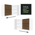 Gabinete Superior Esquinero 166 cm 1 Puerta 3 Nichos Blanco/Marrón Glamy Madesa