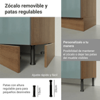 Despensero 60 cm 3 Puertas Marrón/Gris Lux Madesa