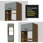 Mueble para Horno 70 cm 3 Puertas Marrón/Gris Agata Madesa