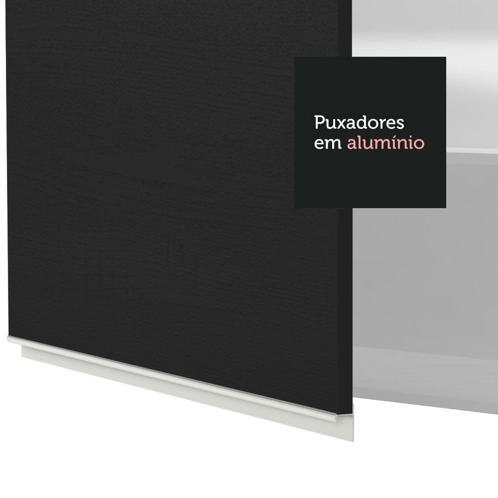 Mueble de Cocina para Refrigerador 1 Puerta Abatible Glamy Blanco/Negro