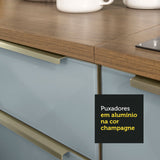 Mueble de Cocina para Refrigerador 1 Puerta Abatible Lux Marrón/Gris