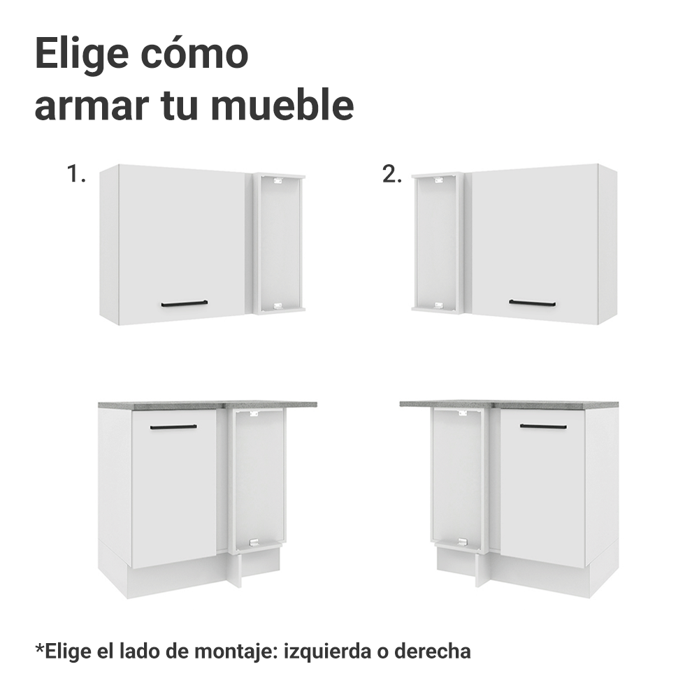Cocina Integral Esquinera 399cm Blanco Agata 02