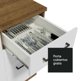 Cocina Integral Esquinera 479cm Marrón/Blanco Agata 01