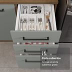 Cocina Integral Esquinera 549cm Marrón/Gris Agata 01
