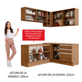 Cocina Integral Esquinera 329cm Marrón Glamy 02