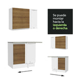 Cocina Integral Esquinera 349cm Blanco/Marrón Glamy 07
