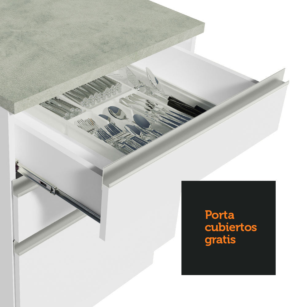 Cocina Integral Esquinera 399cm Blanco Glamy 02