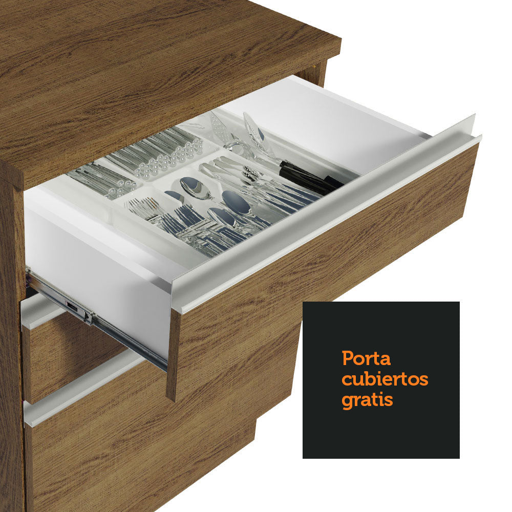 Cocina Integral Esquinera 399cm Marrón Glamy 02
