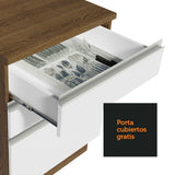 Cocina Integral Esquinera 399cm Marrón/Blanco Glamy 02