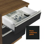 Cocina Integral Esquinera 399cm Marrón/Negro Glamy 02