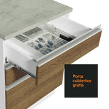 Cocina Integral Esquinera 399cm Blanco/Marrón Glamy 02