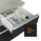 Cocina Integral Esquinera 459cm Blanco/Negro Glamy 01