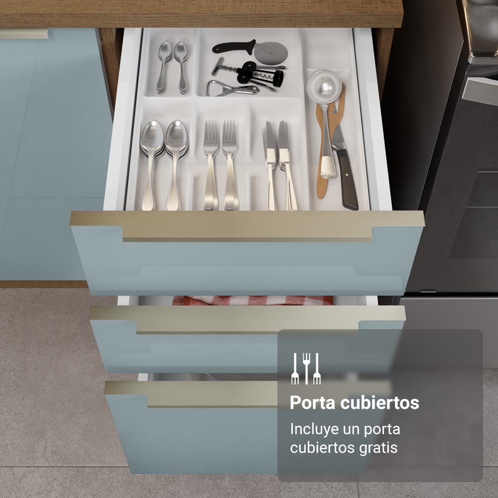 Cocina Integral 566cm Marrón/Gris Lux 01