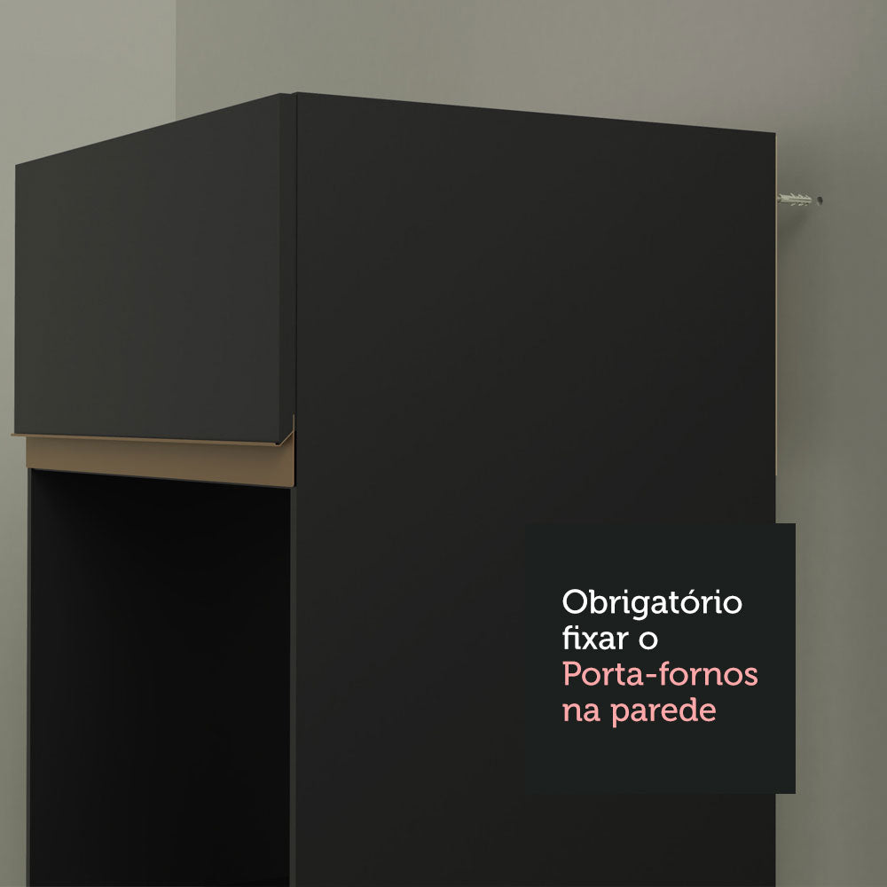 Cocina Integral Esquinera 462cm Negro Reims 01