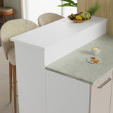Isla de Cocina con Encimera y Gabinete Bajo 120 cm Blanco/Crema Agata