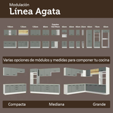 Kit Gabinete + Vitrina 70 cm Blanco/Gris Agata 02