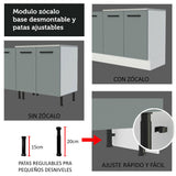 Cocina Compacta 120cm Blanco/Gris Agata 01