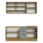 Cocina Compacta 180 x 52 cm 6 Puertas 3 Cajones Marrón/Gris Agata Madesa 02