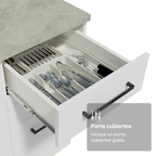 Cocina Compacta 190 cm Con Vitrina Blanco Agata Madesa