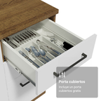 Cocina Compacta 190 cm Con Vitrina Marrón/Blanco Agata Madesa