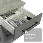 Cocina Compacta 190 cm Con Vitrina Blanco/Gris Agata Madesa