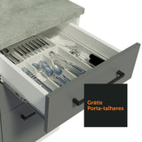 Cocina Integral 240 x 60cm Blanco/Gris Agata 02