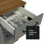 Cocina Compacta 240 x 60 cm 7 Puertas 3 Cajones Marrón/Gris Agata Madesa