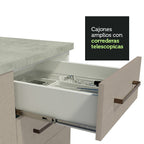 Cocina Compacta 240 cm Con Fregadero y Accesorios de Cocina Blanco/Crema Agata Madesa