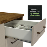 Cocina Integral con Accesorios 240 x 60cm Agata Marrón/Crema
