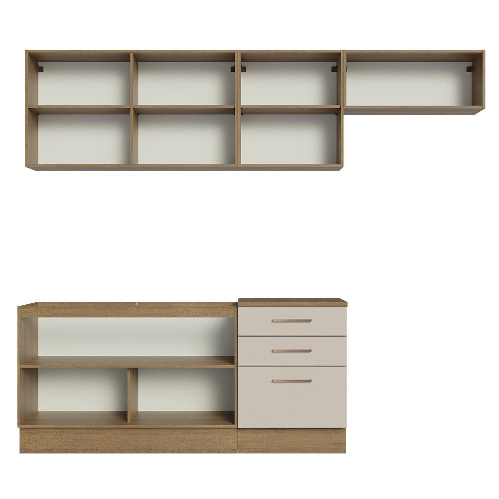 Cocina Integral 260cm Marrón/Crema Agata 02