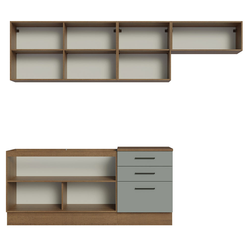Cocina Integral 260 cm Marrón/Gris Agata Madesa