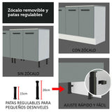 Cocina Integral 270cm Blanco/Gris Agata 02