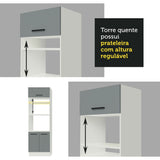 Cocina Integral 290cm Blanco/Gris Agata 02