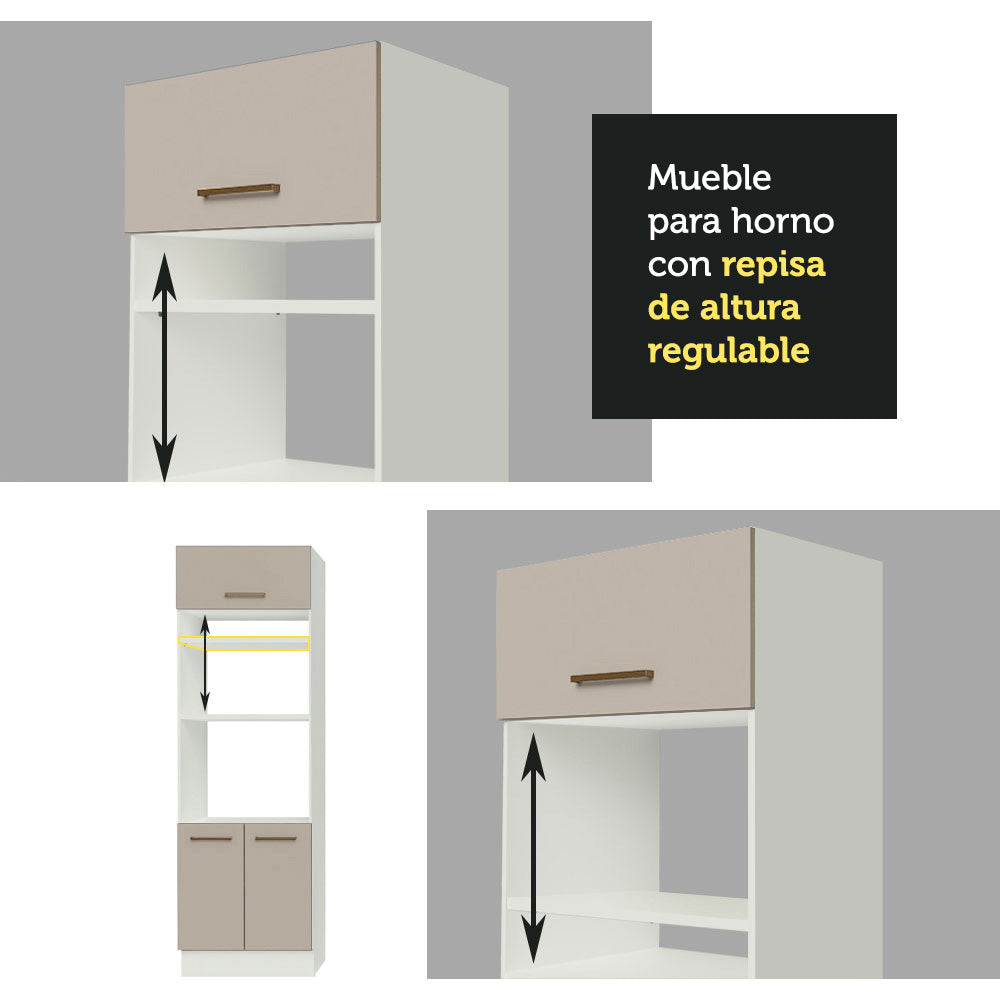 Cocina Integral 330cm Blanco/Crema Agata 01