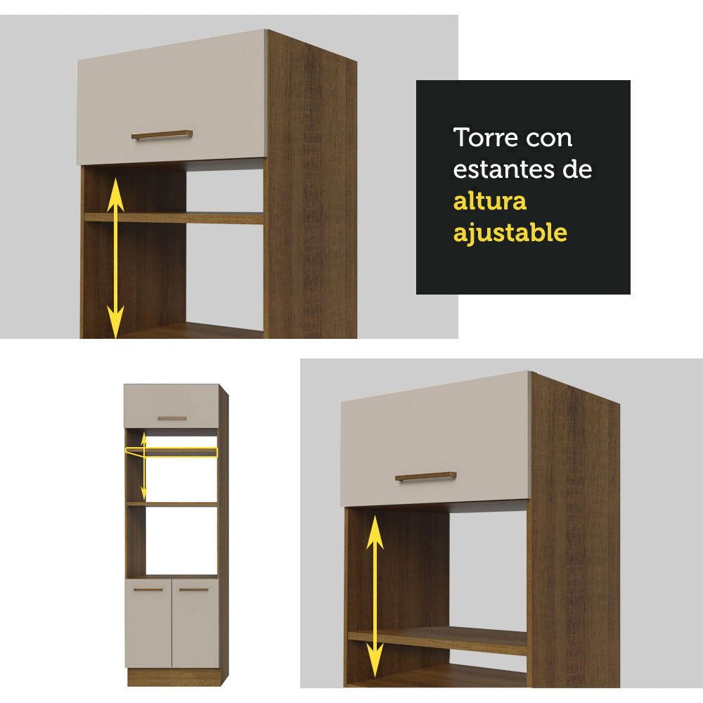 Cocina Integral 350cm Marrón/Crema Agata 01