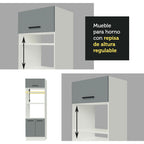 Cocina Integral 350 cm Con Mueble para Horno Blanco/Gris Agata Madesa