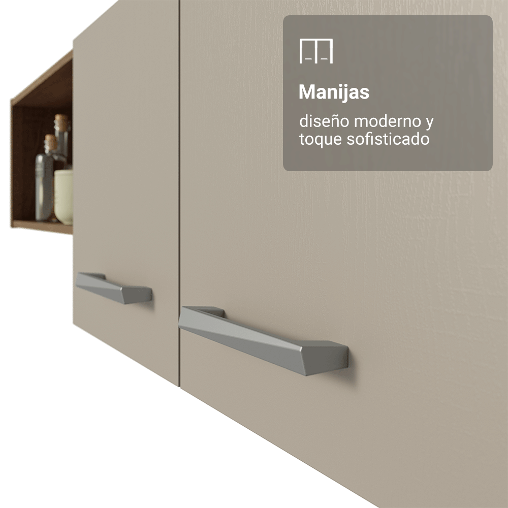 Cocina Integral 196cm Marrón/Crema Aura Madesa 01