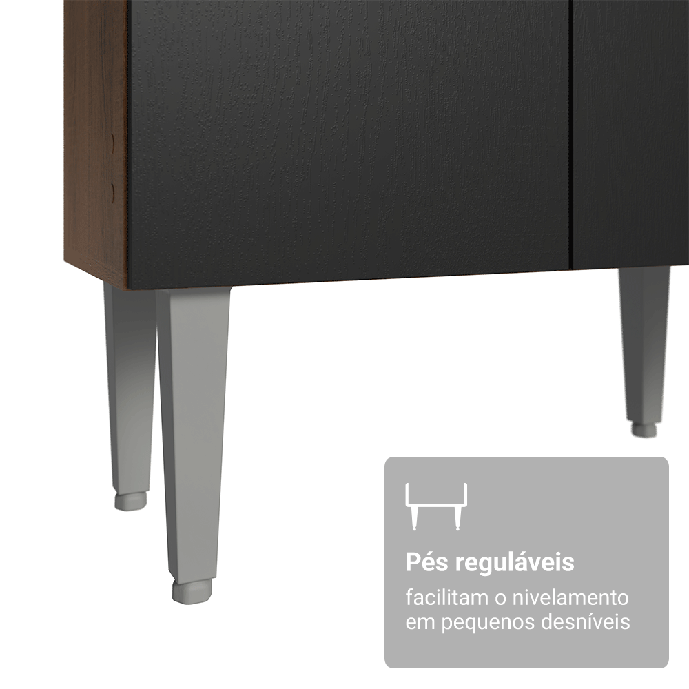 Cocina Compacta 220 cm Marrón/Negro Deli Madesa