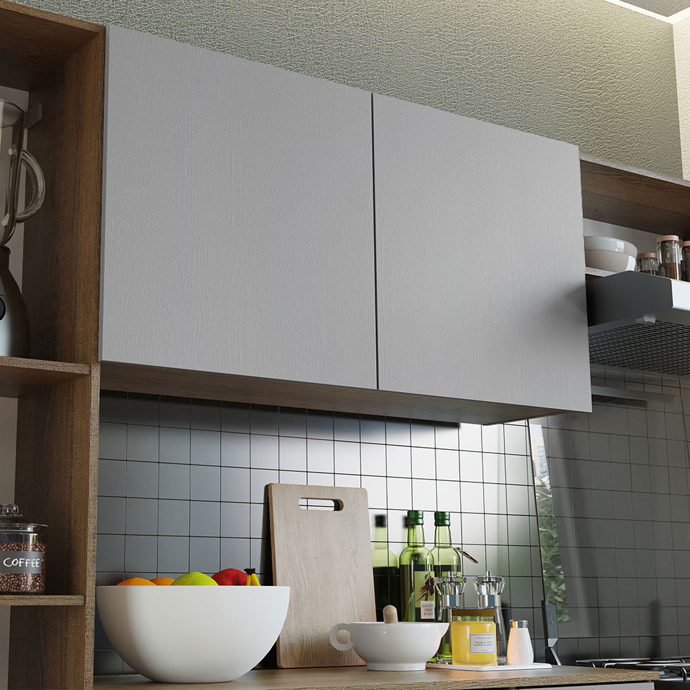 Cocina Compacta 180 cm Marrón/Gris Easy Madesa