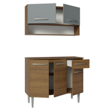 Cocina Integral 105cm Marrón/Gris Emilly 03