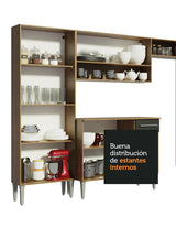 Cocina Compacta 137cm sin Fregadero Marrón/Negro Emilly 06