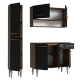 Cocina Integral 137 cm Marrón/Negro Emilly