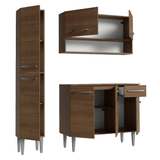 Cocina Compacta 137 cm Emilly Marrón 012
