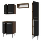 Cocina Compacta 156 cm Marrón/Negro Emilly Madesa